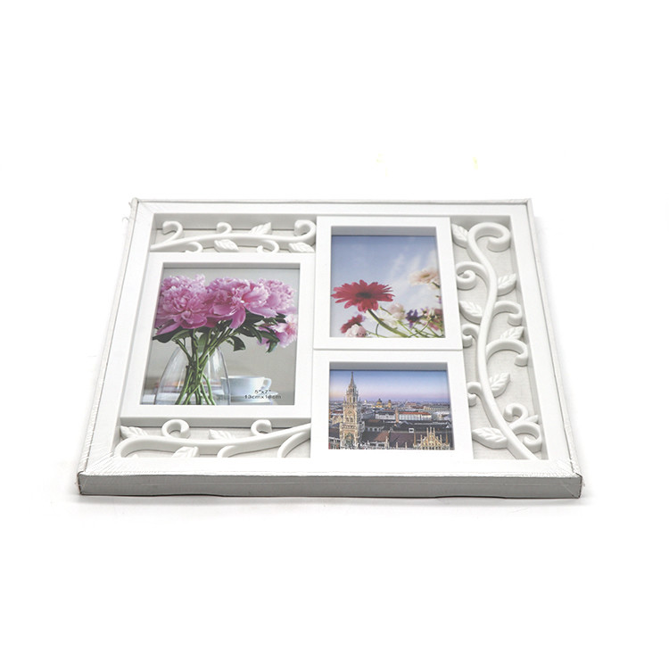 Flower Pattern 3 Picture Collage Frame , Wall Hanging Picture Frames