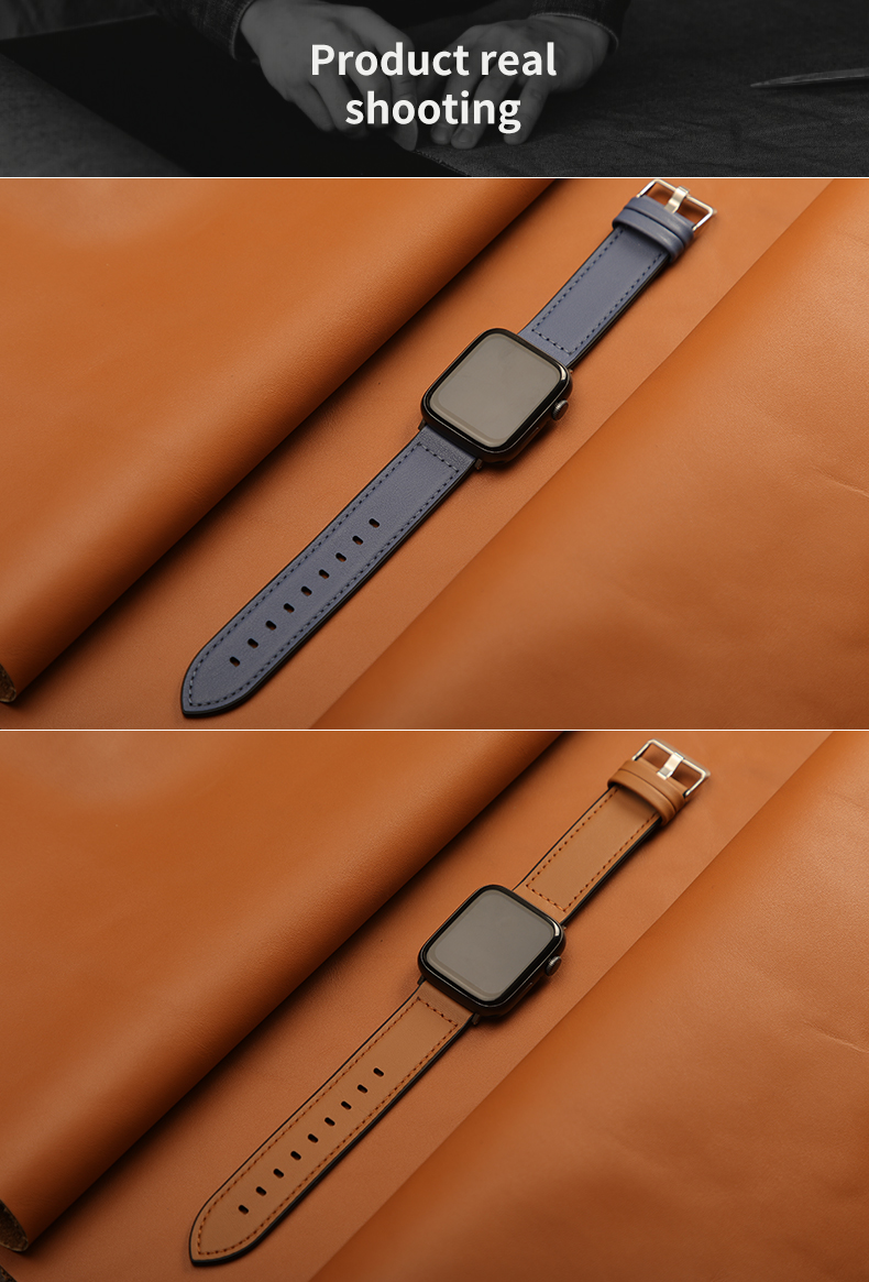 22mm Silicone Leather Watch Strap for iWatch Series 6 5 4 3 2 1 SE Luxury and Durable