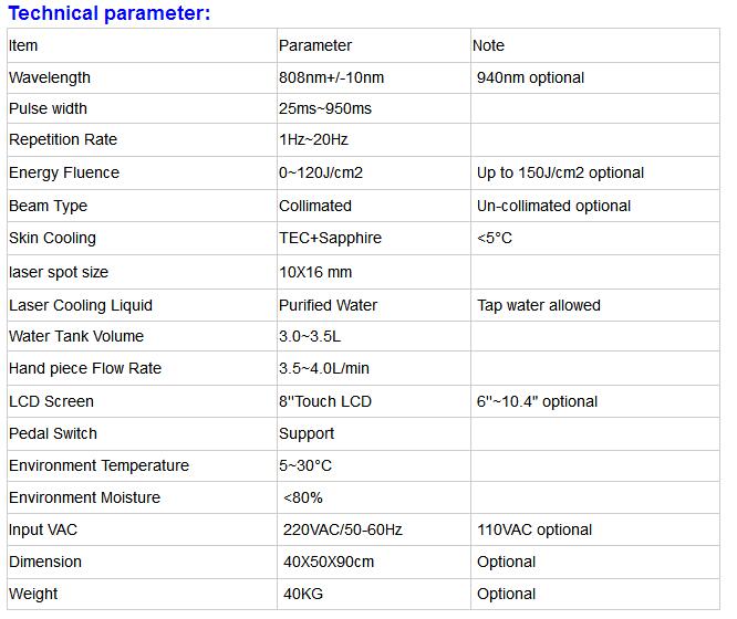 808nm Laser hair removal machine for beauty salon