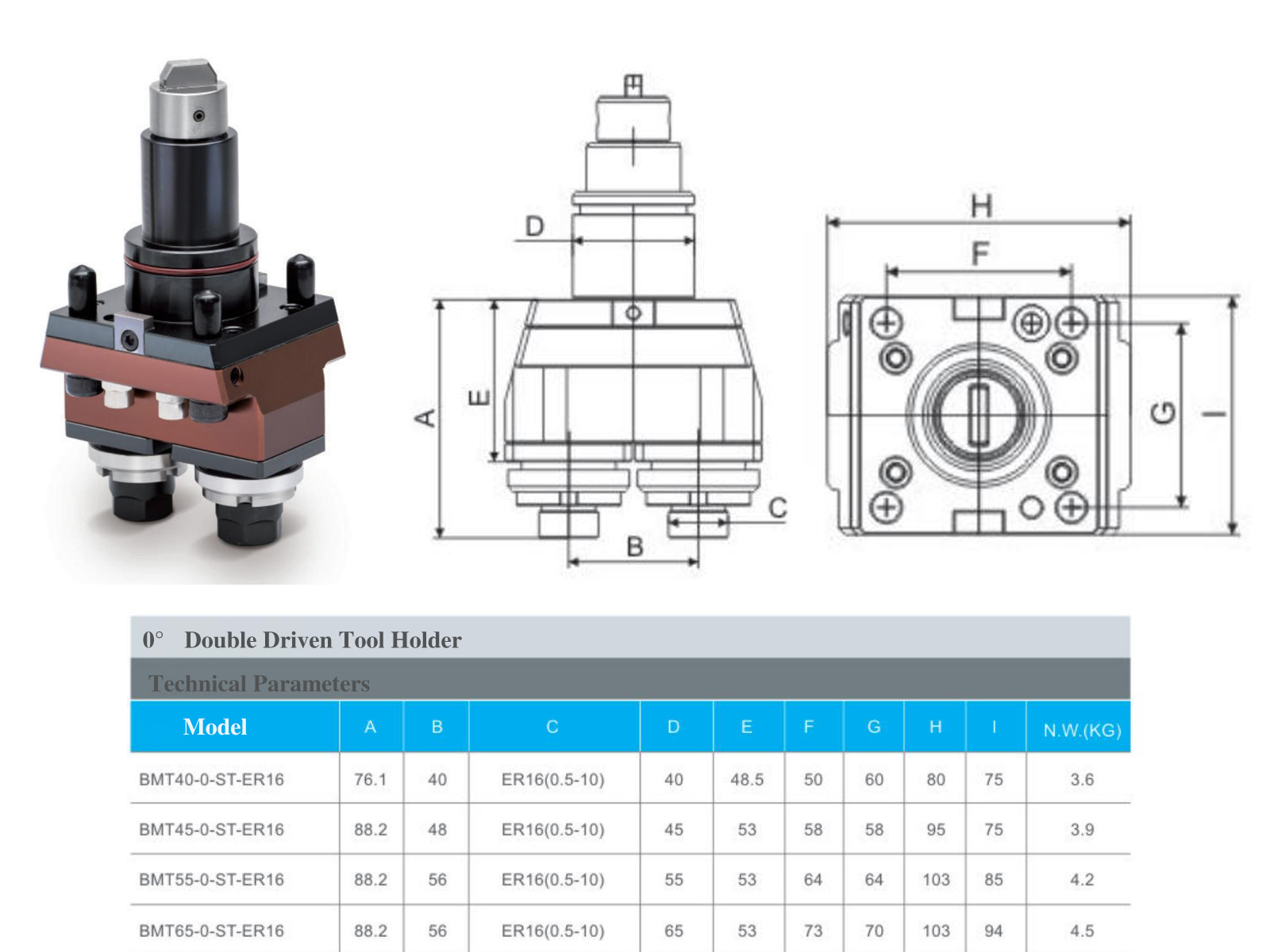 Multiangular Driven Tool Holder With External Locking Chuck Clamping Method