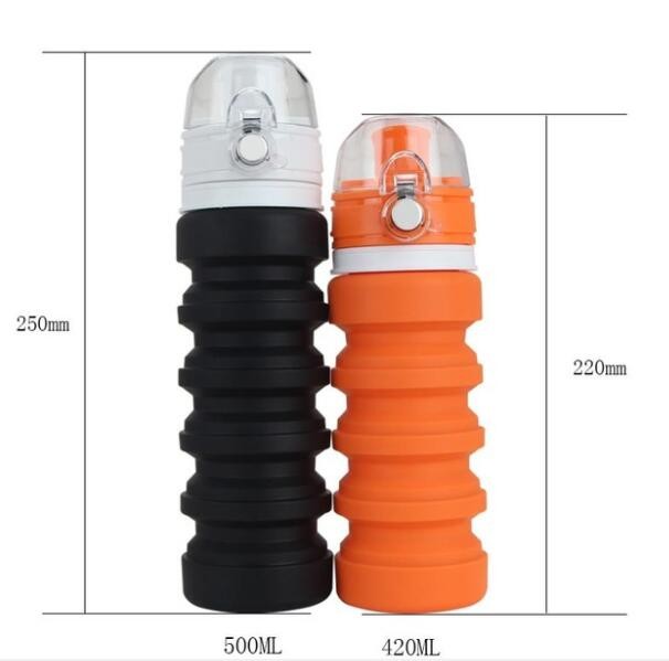 Leak Proof Collapsible Travel Water Bottle FDA Approved For Camping