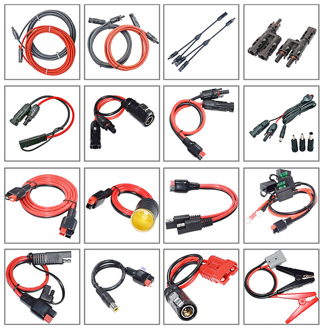 Black And Red Solar Panel Extension Cable PV Extension Cable MC4 Connector