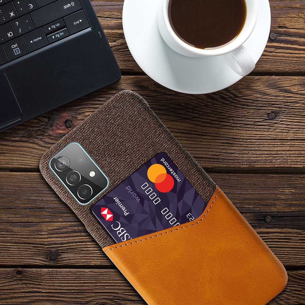 Scratch Proof Card Holder Mobile Cover , PU Leather Fall Protection Phone Case For Samsung