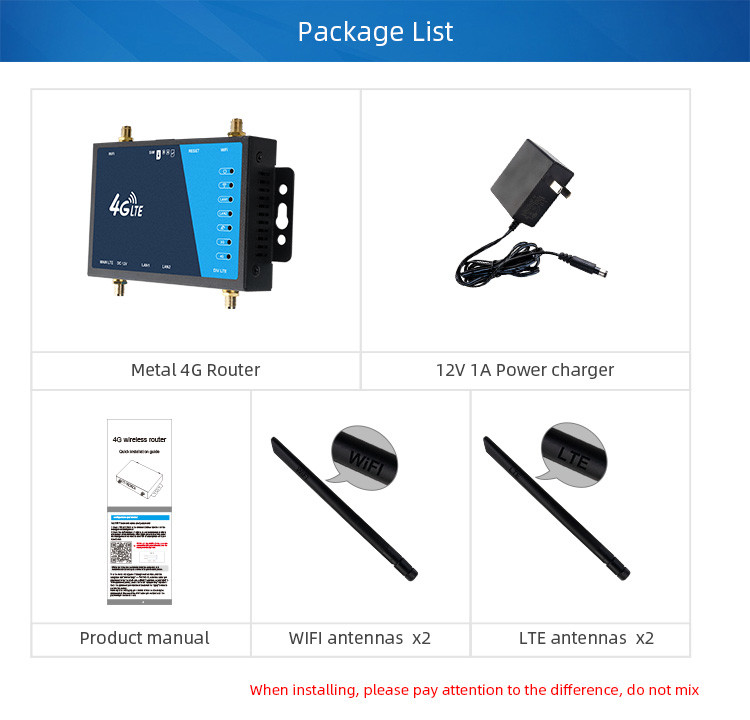 Sim Card WiFi LTE Router 4 Detachable Antennas 300mbps With SMA Port