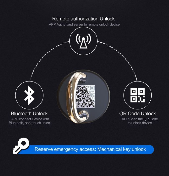 Security Intelligent Wifi Controlled Padlock 2300mAh Remote Control