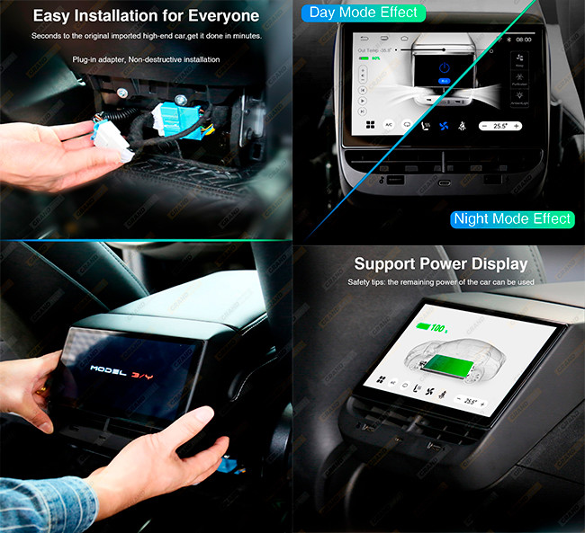 Entertainment Tesla Model Accessories 32G Android 12 Tesla Model Y Rear Seat Entertainment