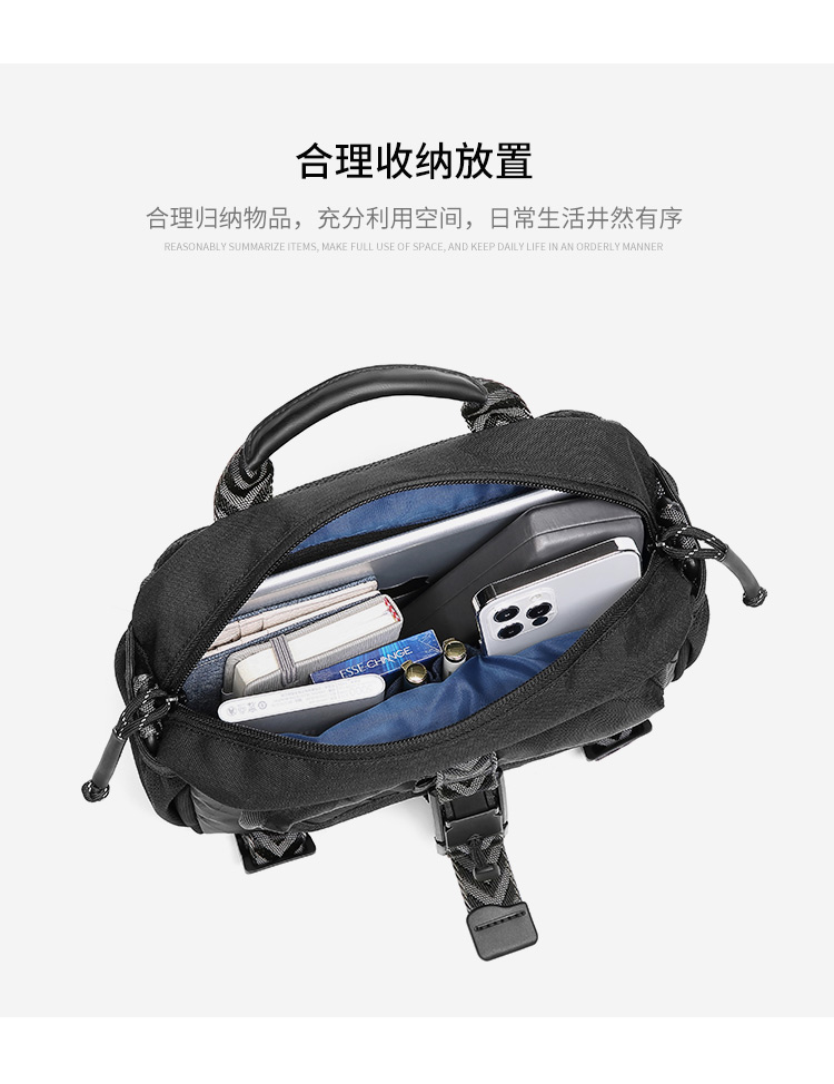 Waterproof 3L Mens Messenger Bag Single Strap Shoulder Handbags 23*7*16cm