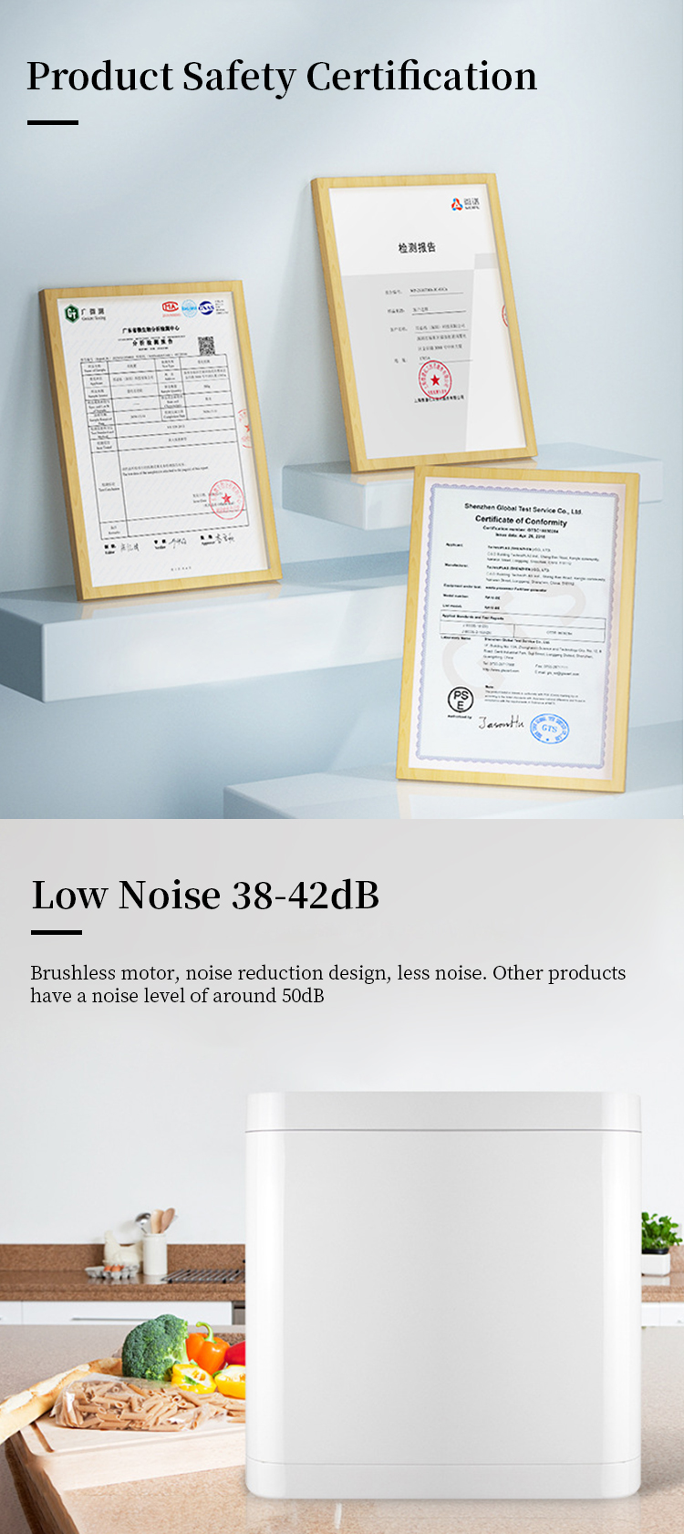 Food Waste Composter OEM Supported Food Waste Disposer Kitchen Desktop Accessories Food Waste Processor Kitchen Appliances