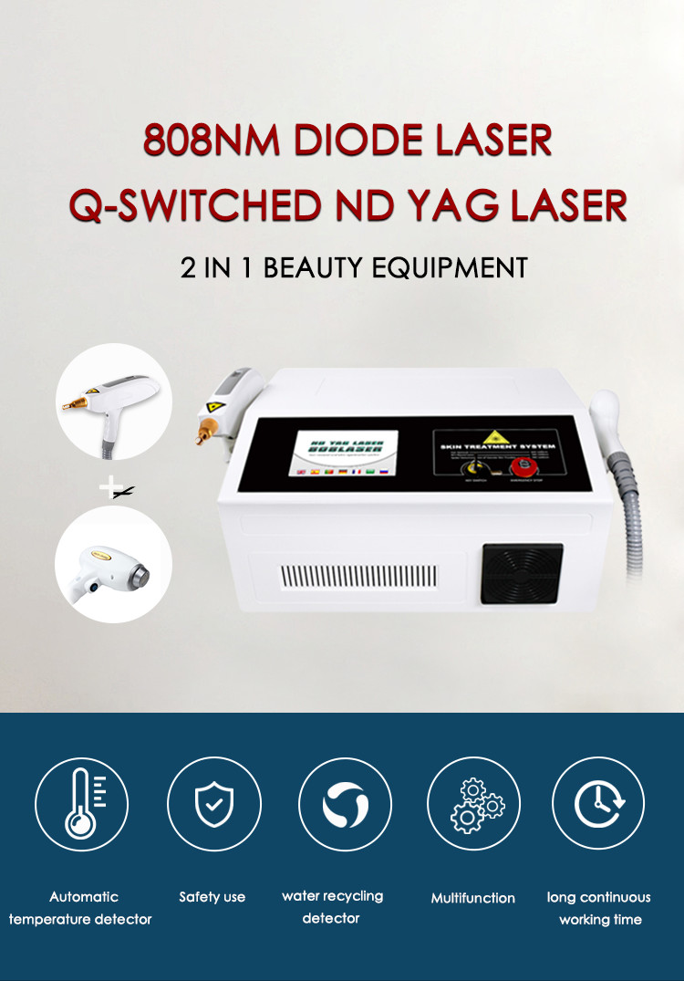 Professional Q Switched ND Yag Laser Machine 600W Power 1064nm/532nm Wavelength