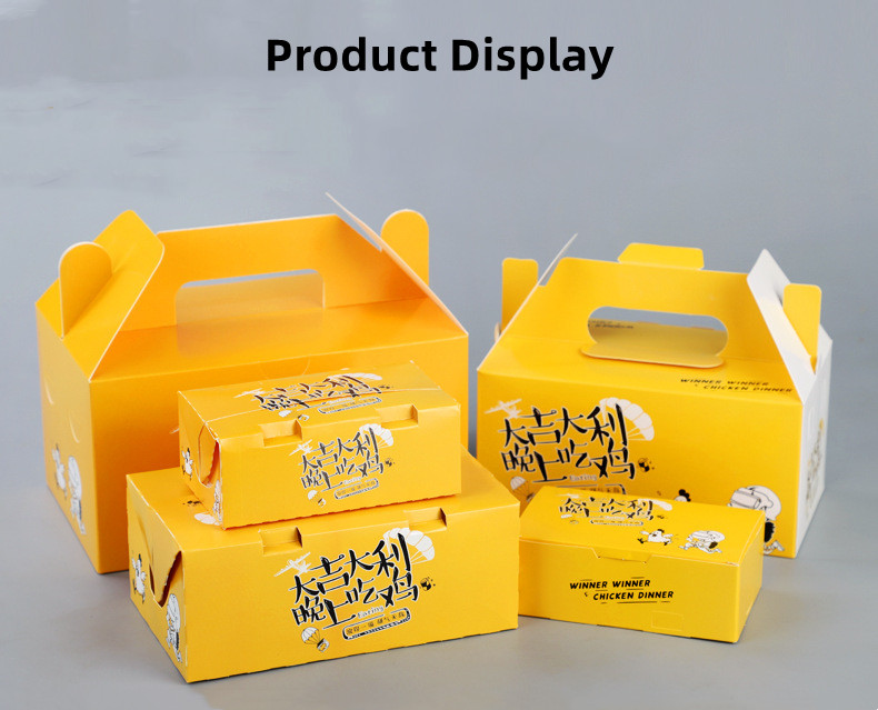 Small Cube Fried Chicken Takeaway Kraft Paper Snack Boxes With Window