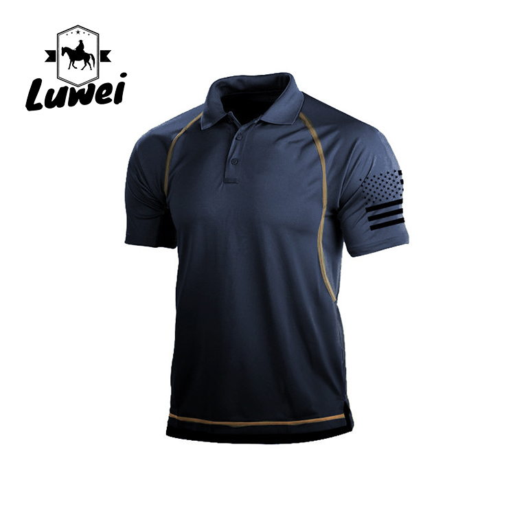 Breathable Office Cotton Polo T Shirts Short Sleeved Wear Oversize Uniform