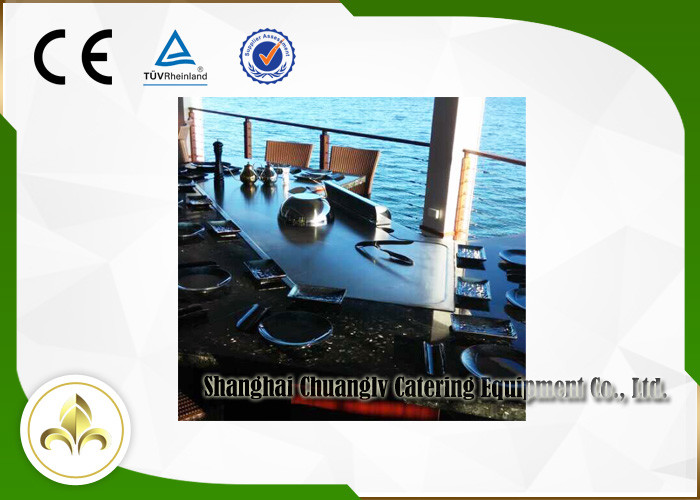 Electromagnetic Hibachi Grill Japanese Cooking Table Bridge Shape For Restaurant / Hotel