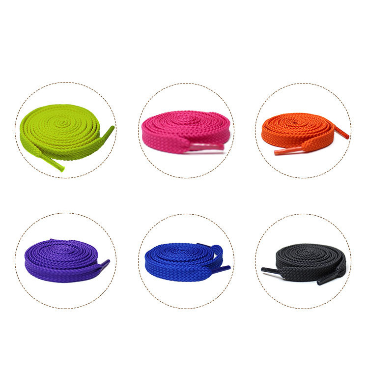 100% Polyester Flat Shoe Laces Rope Pink Shoelaces Bulk Customized