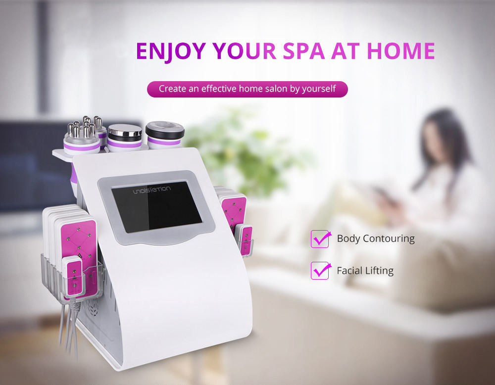 635nm 650nm Lipo Laser Slimming Machine 40K 6 In 1 RF Ultrasonic Cavitation