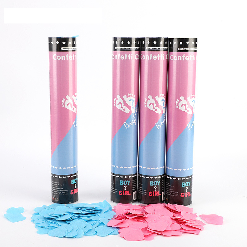Multicolour Powder Gender Reveal Cannon Confetti Poppers Color Smoke Effect