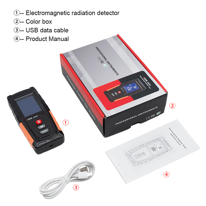 3500MHz Multifunction Environment Meters Digital Electromagnetic Radiation Tester