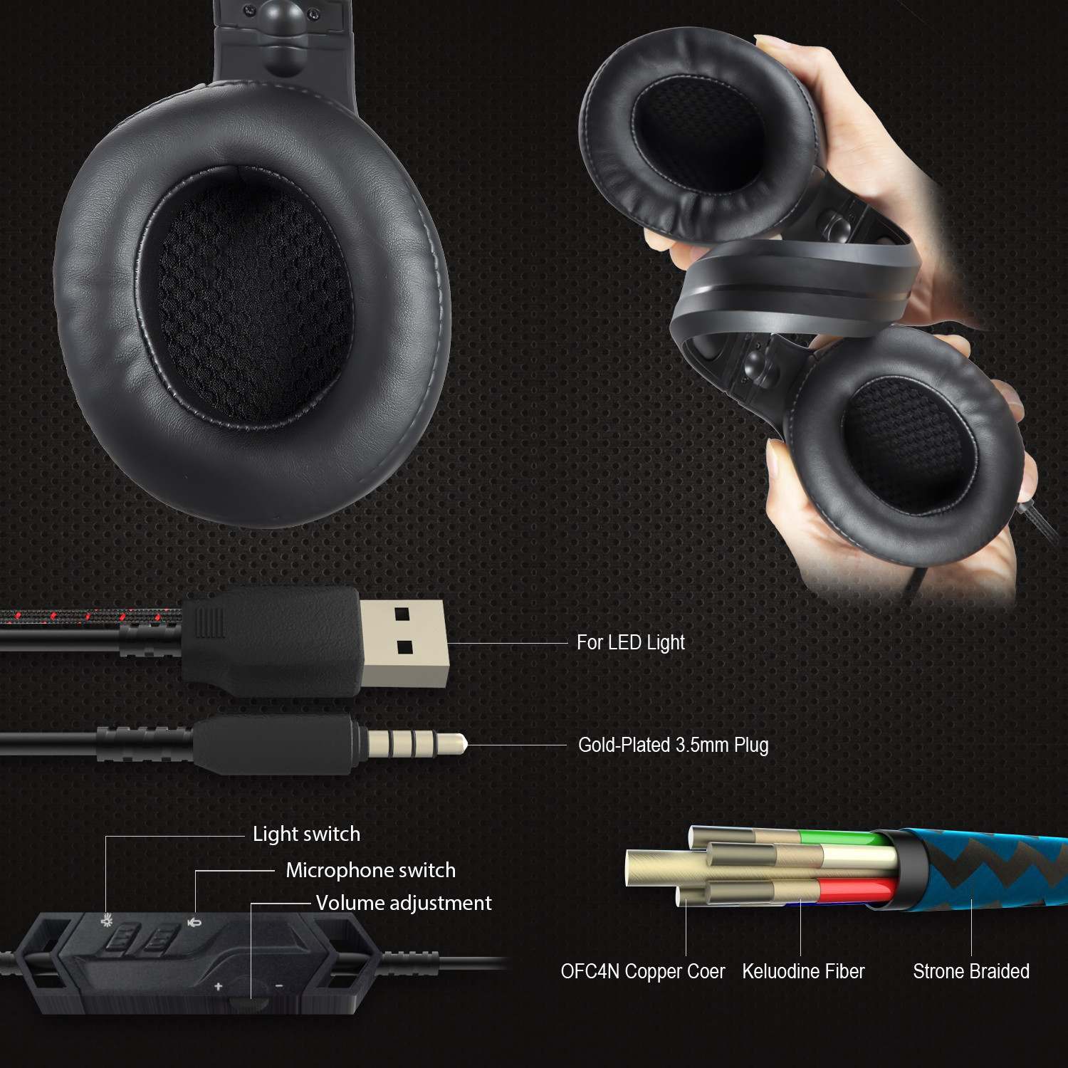 RGB Light 50mm 117dB Onikuma k9 Stereo Gaming Headset