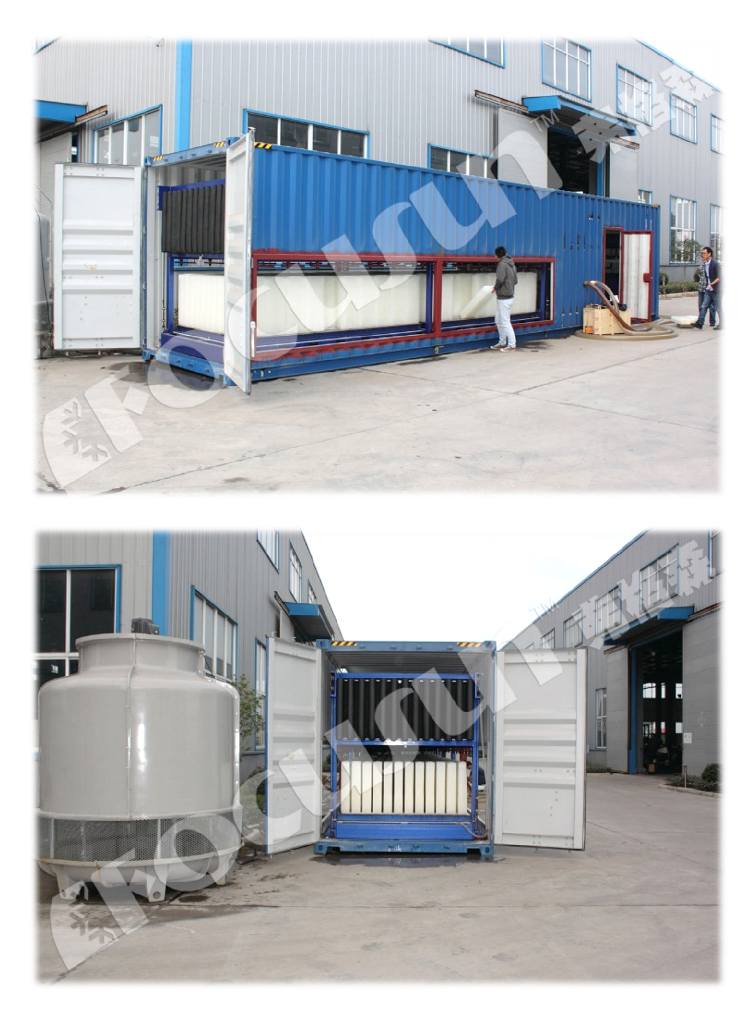 18 Ton/Day Containerized Direct Cooling Block Ice Maker Machine with Customized Design