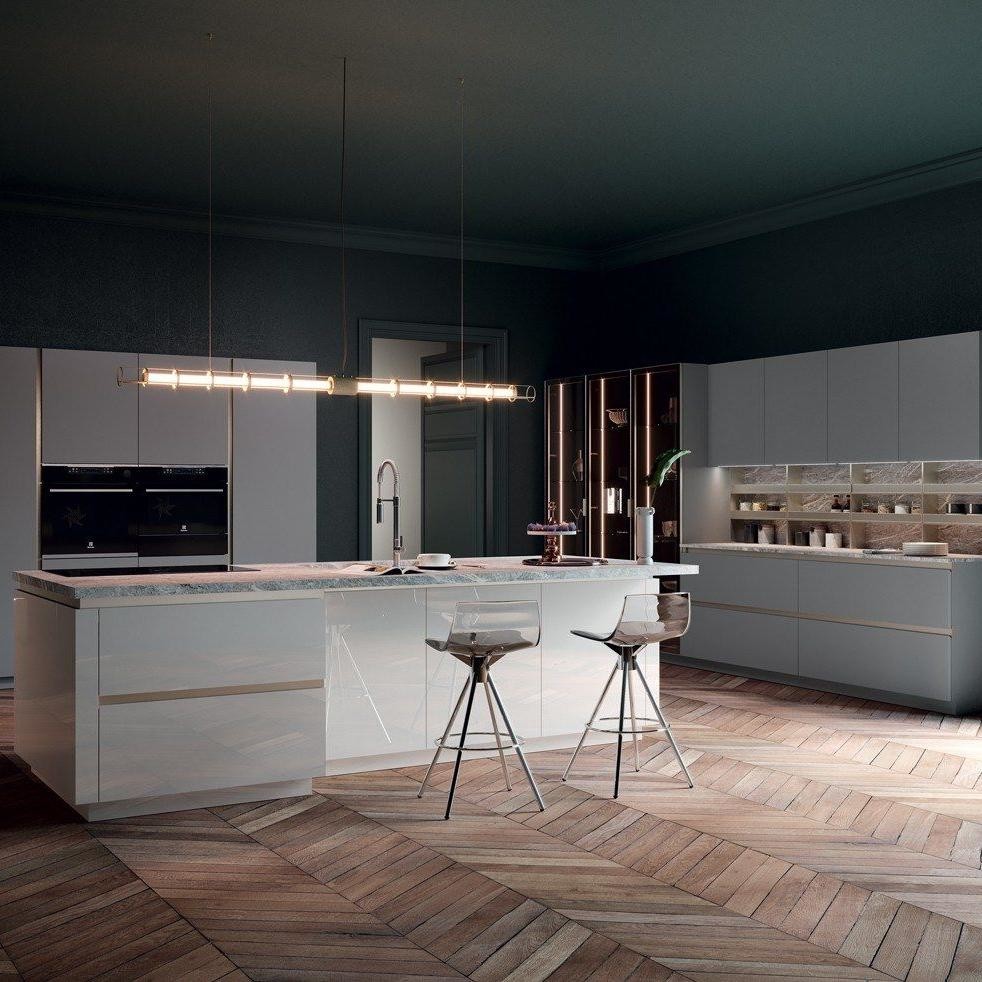 High-end Design Melamine Kitchen Cabinet With Customization Options And Automatic Push-to-Open Doors