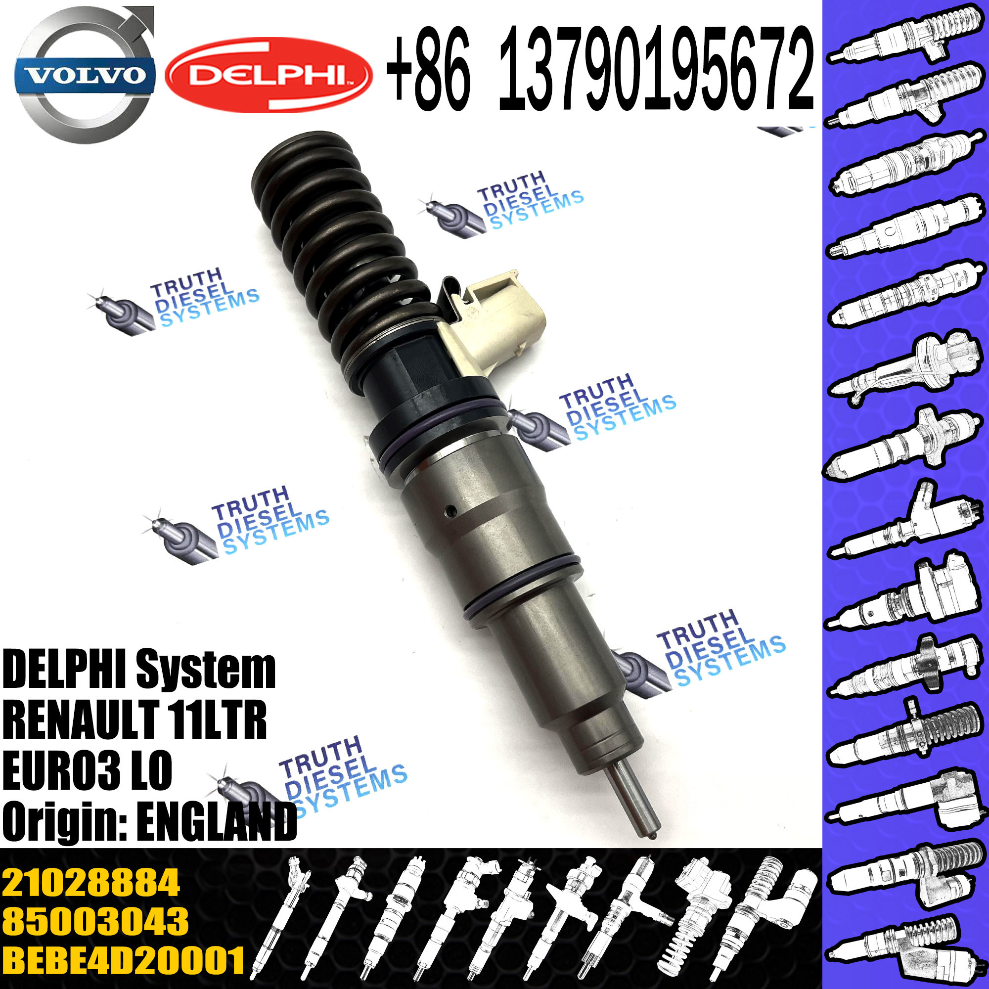 Diesel Engine Fuel Injector 21028884 BEBE4D20001 7421028884 7485003043 85003043 for 11