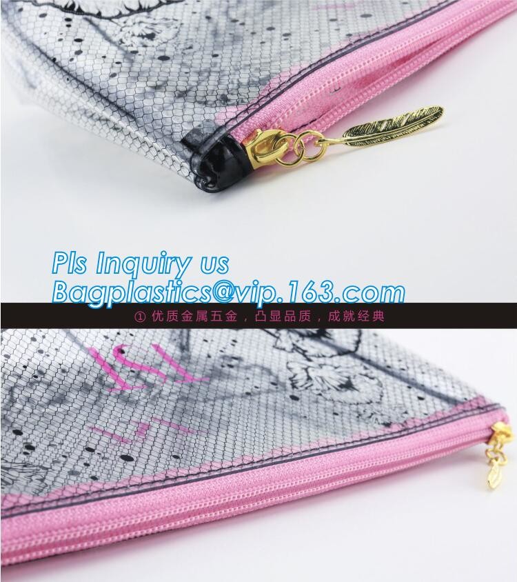 zipper slider bag cosmetic packaging slider bag, make up bag promotional cosmetic bag slider bag, toiletry pouch eva cos