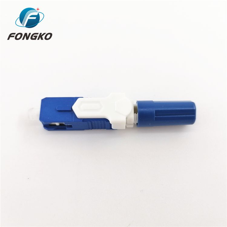 SC APC Fiber Optic Quick Connector , Singlemode Optical Fiber Fast Connector