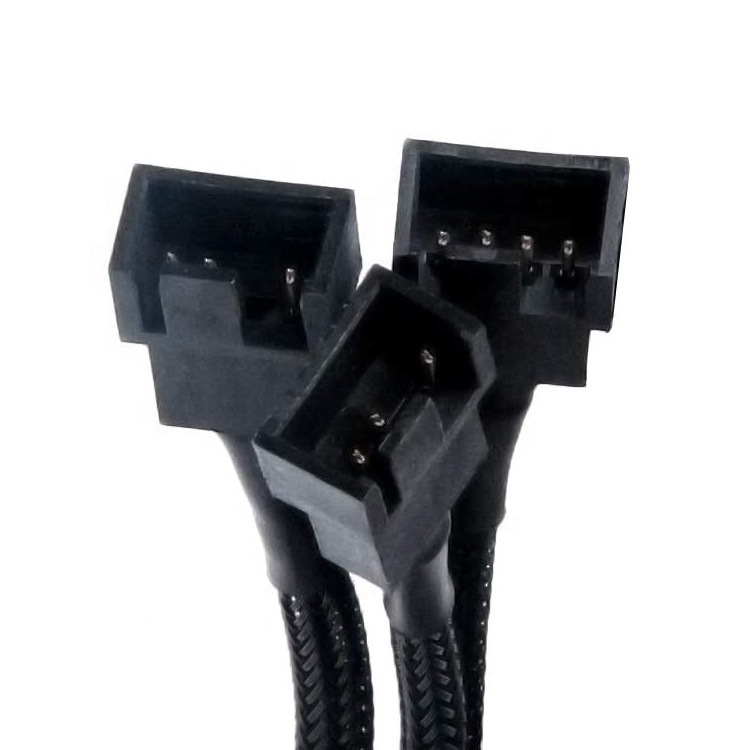 1 to 3 CPU 4 PIN Connector PC Case Temperature Control Cooling Fan Y Splitter Extension PWM Cable