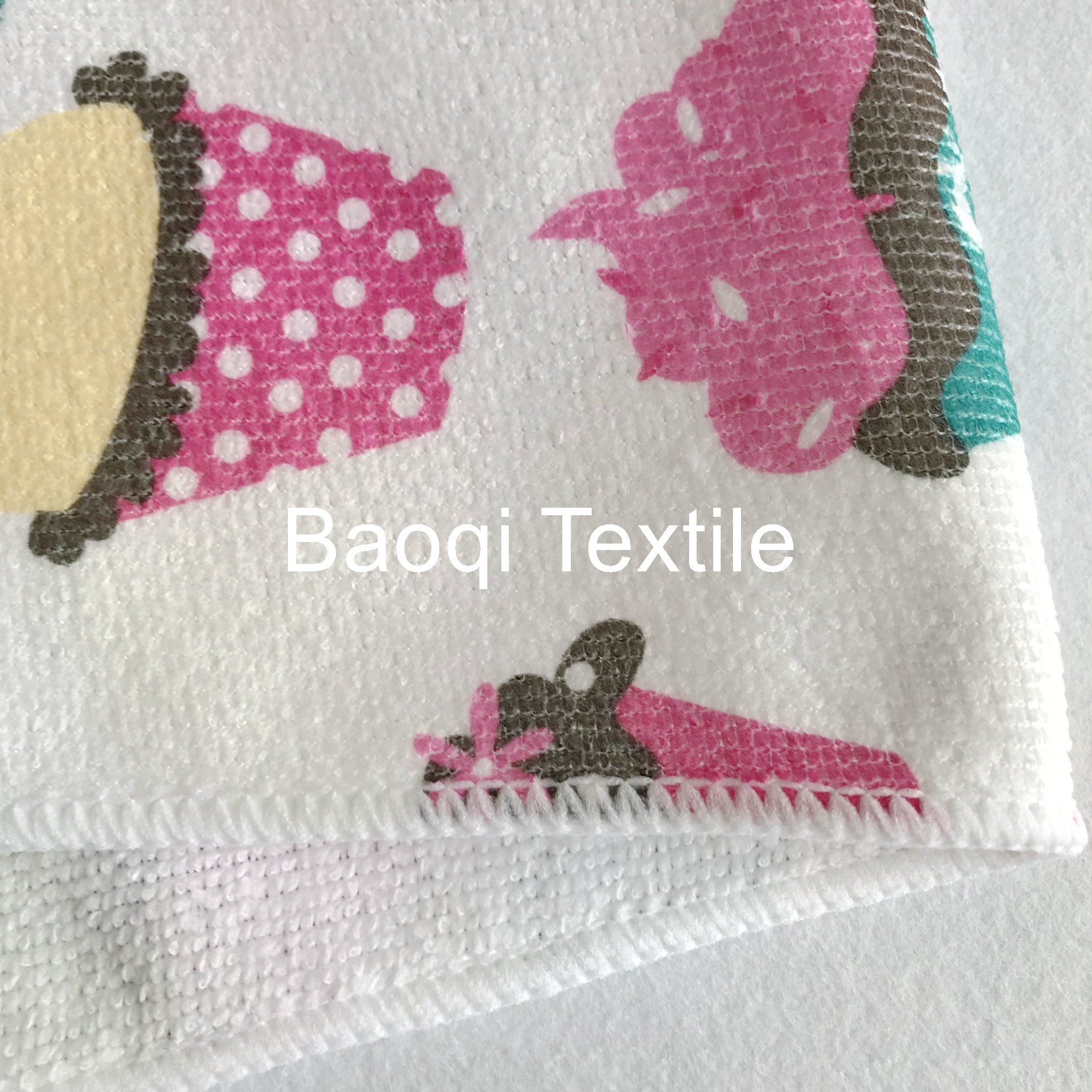 Single side printed 100% poly kitchen towels ,microfiber cake towels kitchen cleaning rags size 40cm*60cm