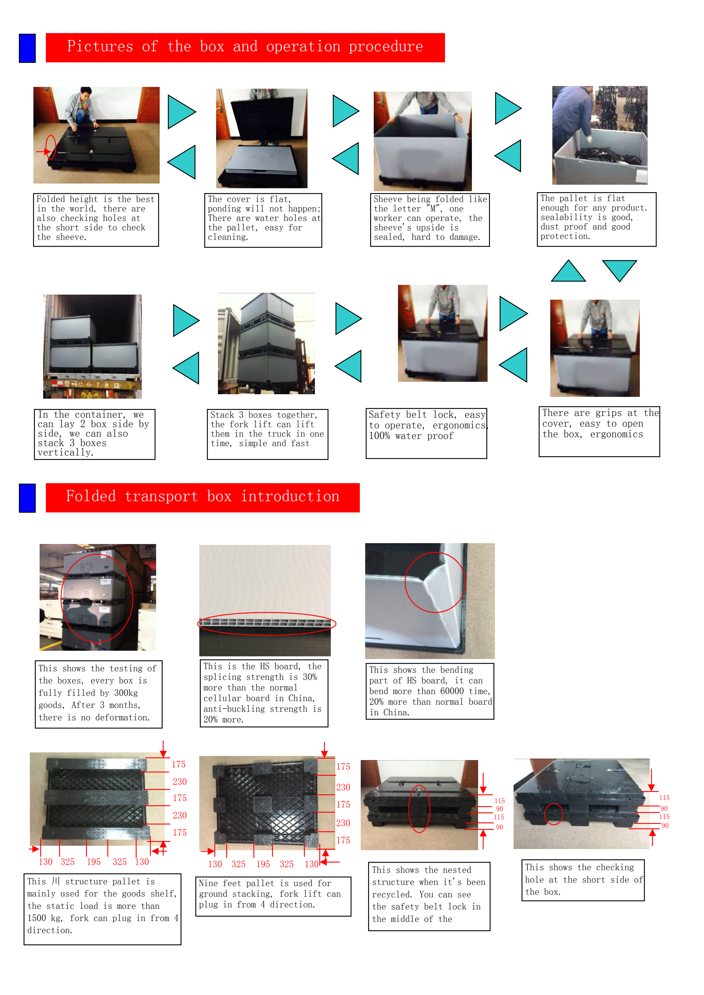 1350X1150 plastic big autopack pallet box foldable plastic pallet box container automotive parts packaging market