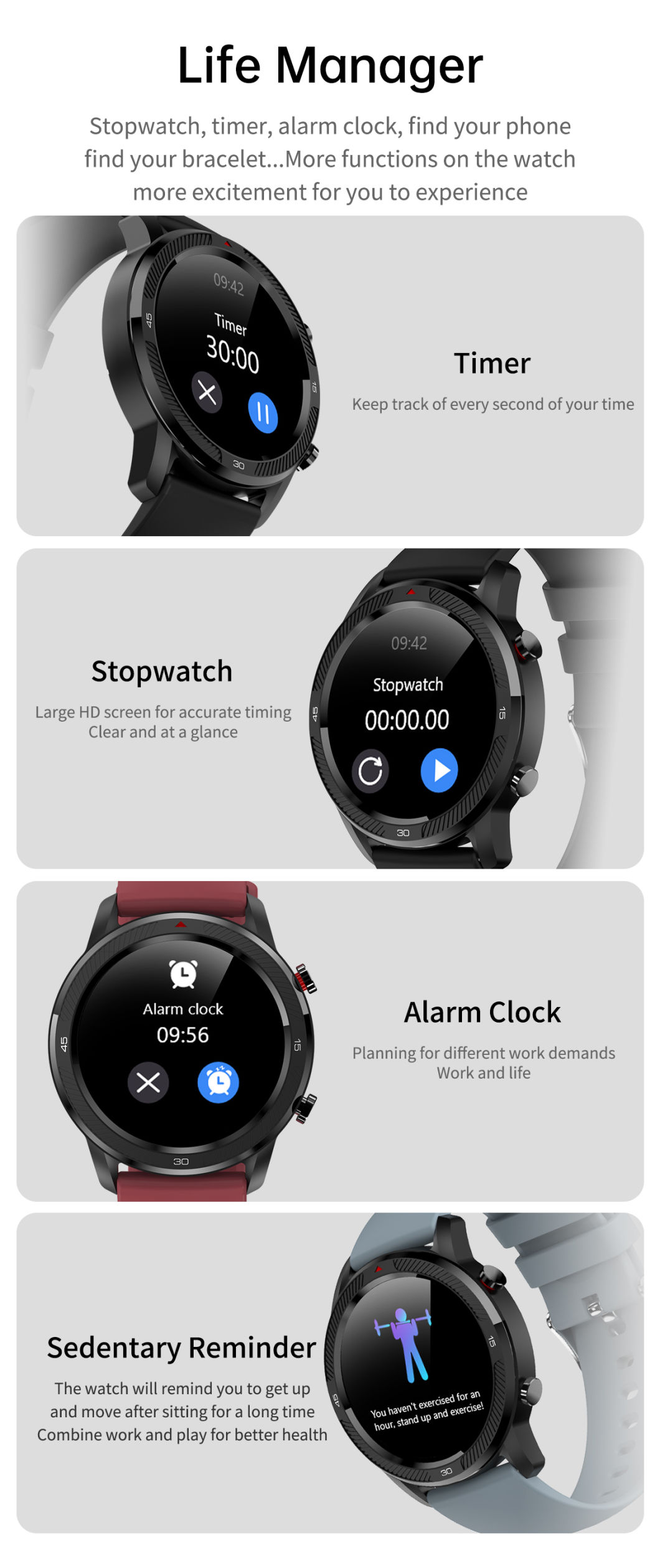 1.28 Inch 240*240 Screen Resolution Connected to Tws Headset Heart Rate Blood Oxygen Monitoring Hz27 Smart Watch