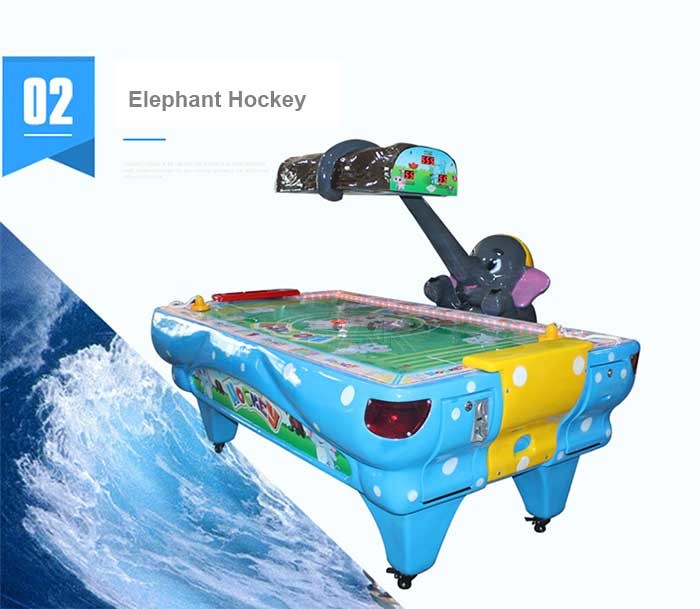 Coin Operated Two Players Dolphin Air Hockey Table For Game Center