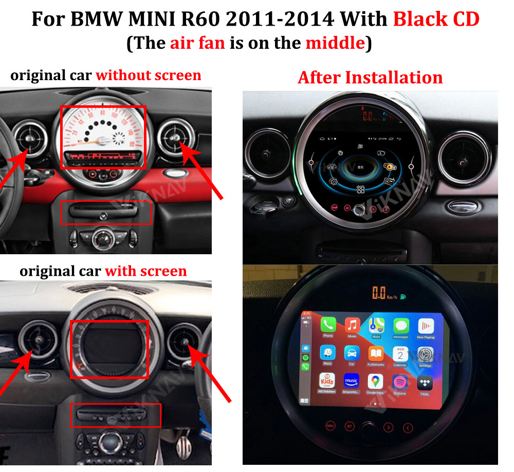 1024X600 Android Auto Car Radio For BMW Mini Cooper R56 R60 2007 2014