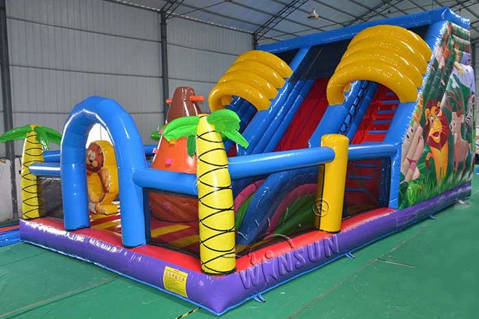 Jungle Theme Commercial Inflatable Water Slides Custom Size Acceptable