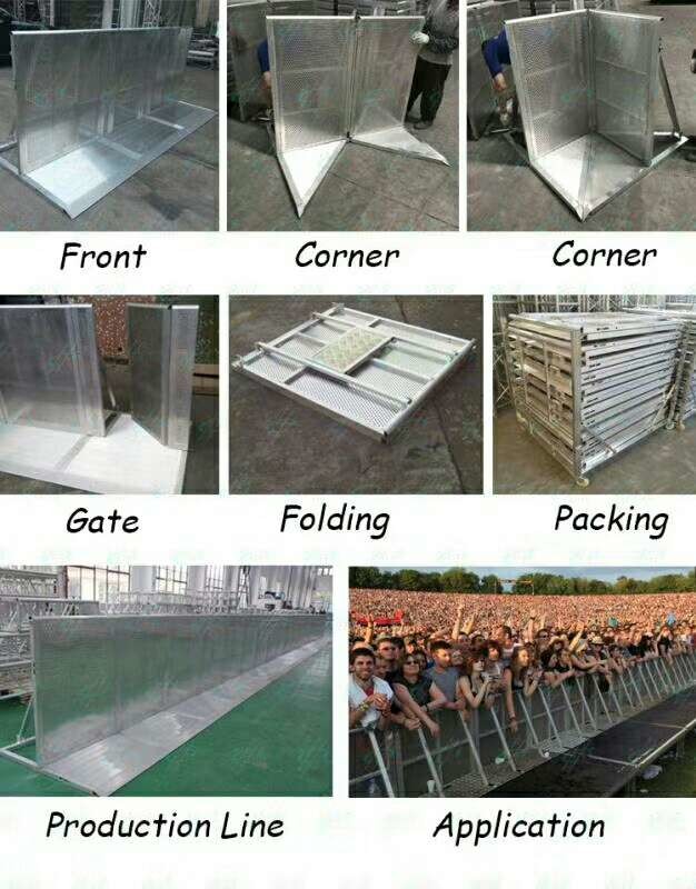 Straight 1154mm Aluminum Concert Events Stage Barriers