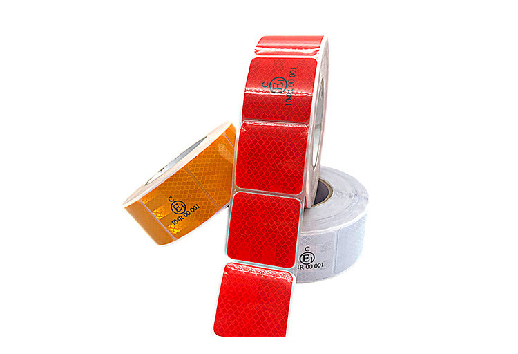 White Yellow Red ECE 104 R ECE-104 Hi Vis Adhesive Micro Prismatic Reflective Truck Vehicle Warning Tape Safety Marking