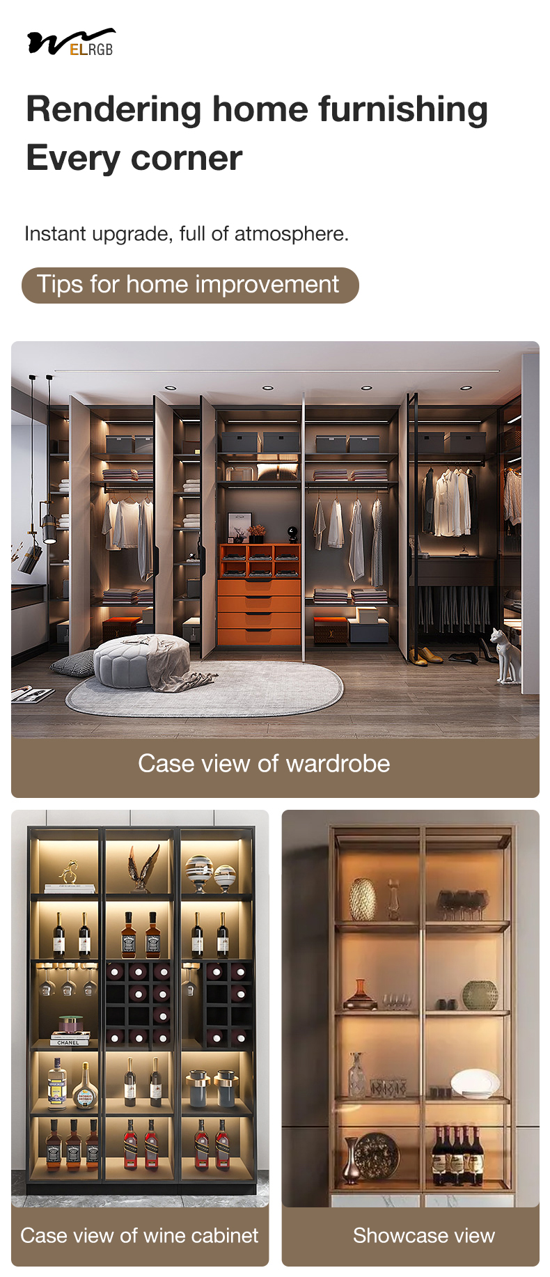 Wardrobes Self Adhesive Led Strip 2700K Dimmable Rgb Led Strip Lights