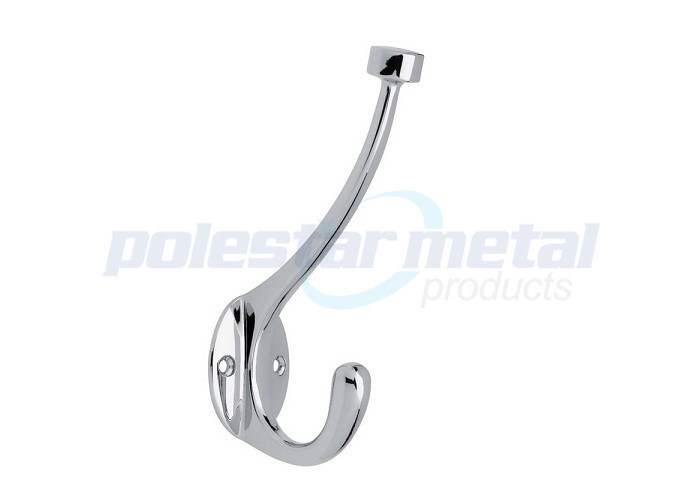 Zinc Alloy Decorative Door Hardware Polished Brass Double Prong Robe Hook 2-1/3"