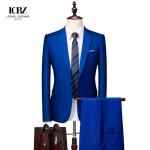 Formal Clothes Suits for Men Powder Blue Polyester Viscose Fabric 2-Piece Office