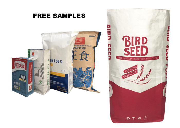 White Brown Food Grade Multiwall Kraft Paper Bags Heat Sealed Paper Bags