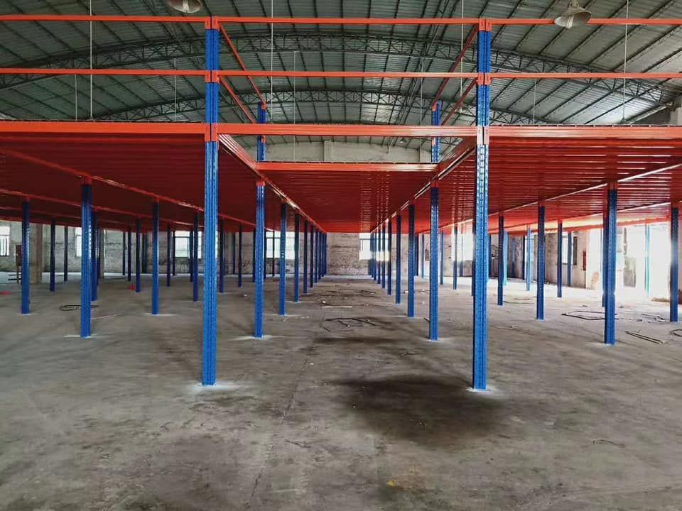 2 Floors Storage Mezzanine Platforms ODM Steel Frame Mezzanine Floor For Shop