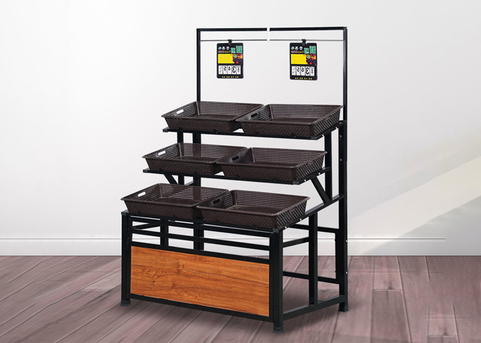 Single Side 1200x660x710mm Vegetable Display Rack Supermarket Display Stands
