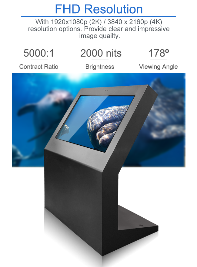Outdoor Screens Floor Standing Sunlight readable 32" 43" 49" Digital Signage 240V