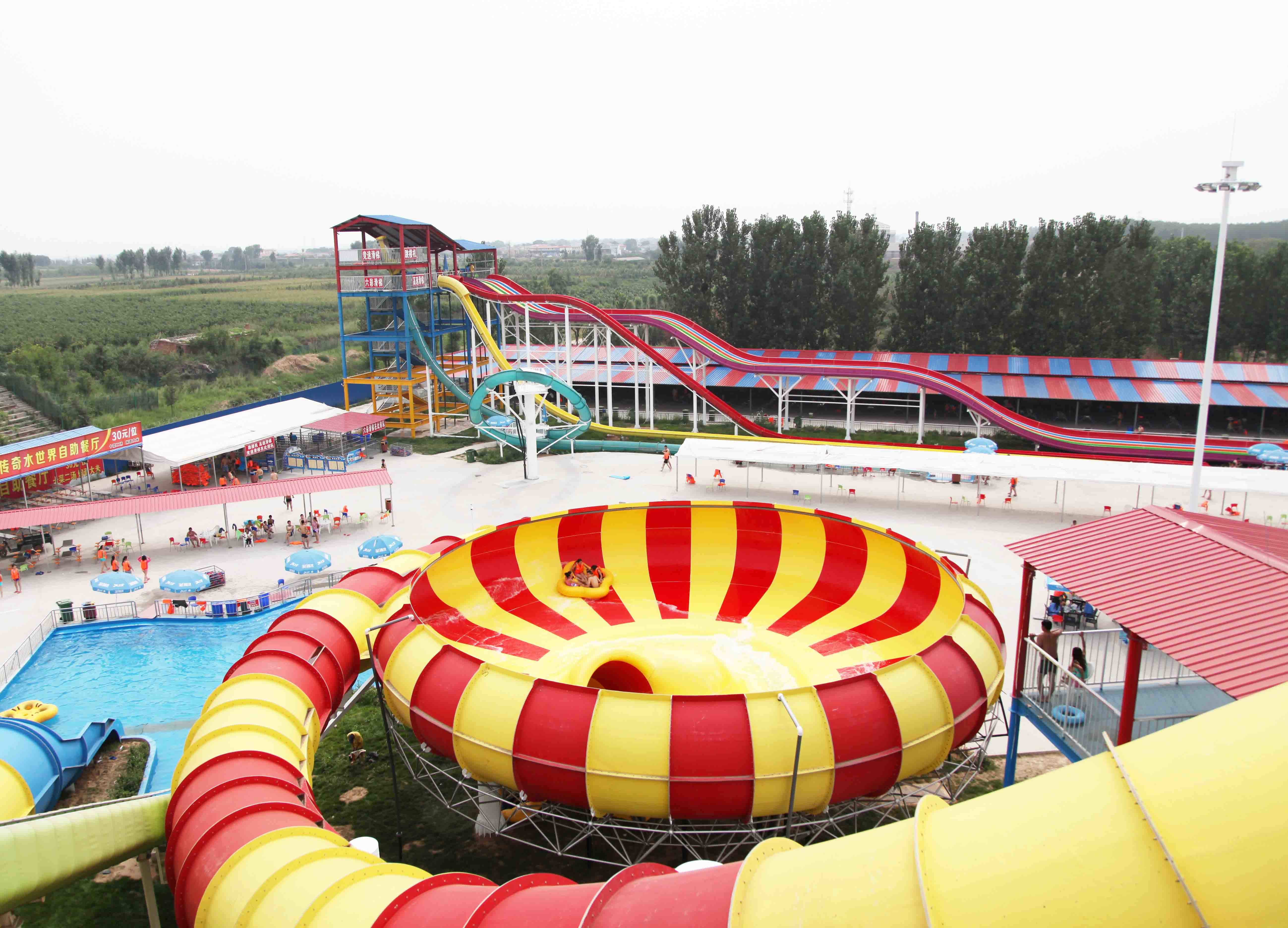 Colored Fiberglass Custom Water Slides , Adult Long Water Slide