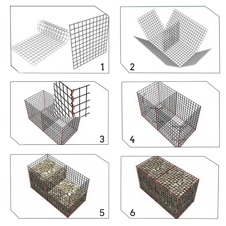 Bending Gabion Fence System / Box Retaining Wall 1*1*0.5m