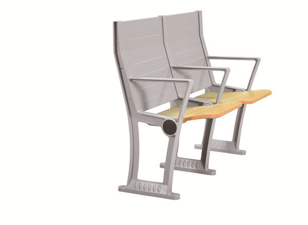 Grey Coating Lecture Hall Seating fireproof Lecture Room Furniture With Fixed Table