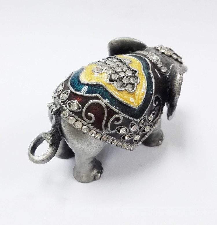 colourful elephant jewelry box elephant trinket elephant figure