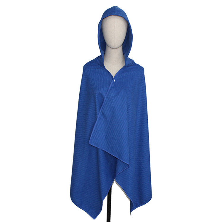 Customized Striped Microfibre Hooded Beach Towel Poncho For Kids