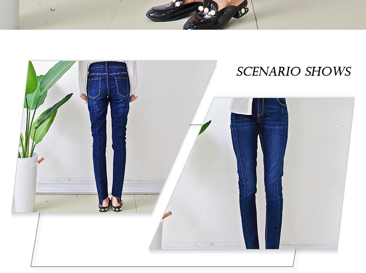 Super skinny fit Unique bottom women denim jeans