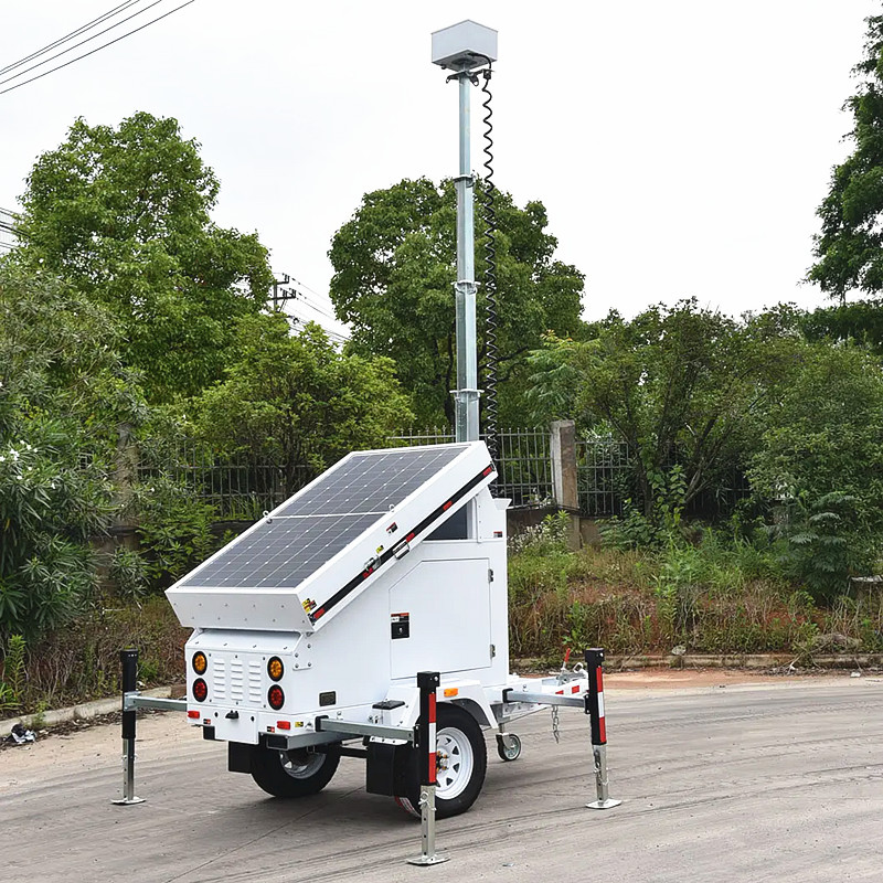 19.2 Hours Running Time Single Axle Eco-Friendly Solar Light Tower for Outdoor Events and Surveillance