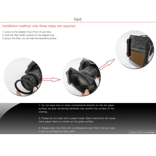 Photography Tool Square Camera Lens Filters With Filter Holder For DSLR Camera Lens